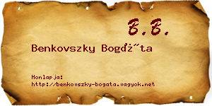Benkovszky Bogáta névjegykártya
